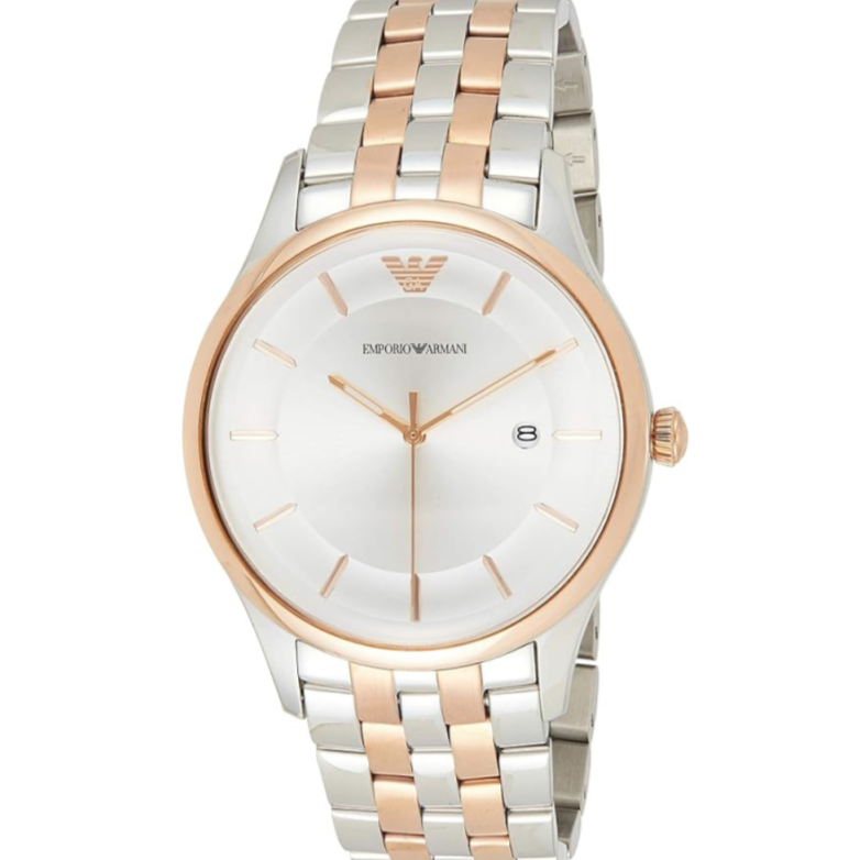  Shop Authentic Emporio Armani Lambda Analog Silver Dial Two Tone Steel Strap Watch For Men - AR11044 - Luxxuri