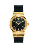  Shop Authentic Versace Greca Black Dial Black Leather Strap Watch for Women - VEVH00320 - Luxxuri