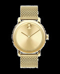  Shop Authentic Movado Bold Diamonds Gold Dial Gold Mesh Bracelet Watch For Men - 3600460 - Luxxuri