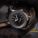 Shop Authentic Breitling Automatic 41mm Black Dial Black Leather Strap Watch for Men - A17326241B1P1 - Luxxuri