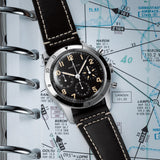  Shop Authentic Breitling Avi Ref. 765 1953 Re-Edition Black Dial Black Leather Strap Watch for Men - AB0920131B1X1 - Luxxuri