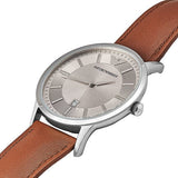  Shop Authentic Emporio Armani Renato Silver Dial Brown Leather Strap Watch For Men - AR2463 - Luxxuri