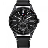  Shop Authentic Tommy Hilfiger Austin Black Dial Black Leather Strap Watch for Men - 1791638 - Luxxuri