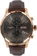  Shop Authentic Hugo Boss Jet Grey Dial Brown Leather Strap Watch for Men - 1513281 - Luxxuri