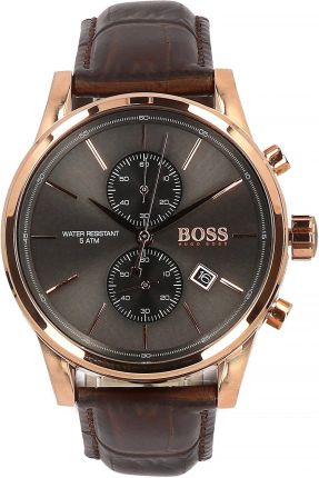  Shop Authentic Hugo Boss Jet Grey Dial Brown Leather Strap Watch for Men - 1513281 - Luxxuri