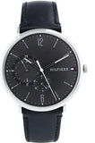  Shop Authentic Tommy Hilfiger Brooklyn Black Dial Black Leather Strap Watch for Men - 1791509 - Luxxuri