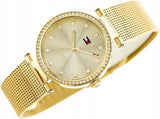  Shop Authentic Tommy Hilfiger Lynn Quartz Gold Dial Gold Mesh Bracelet Watch For Women - 1781864 - Luxxuri