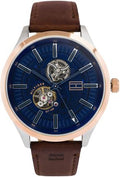 Shop Authentic Tommy Hilfiger Spencer Blue Dial Brown Leather Strap Watch for Men - 1791642 - Luxxuri