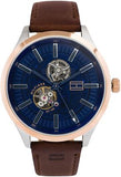  Shop Authentic Tommy Hilfiger Spencer Blue Dial Brown Leather Strap Watch for Men - 1791642 - Luxxuri