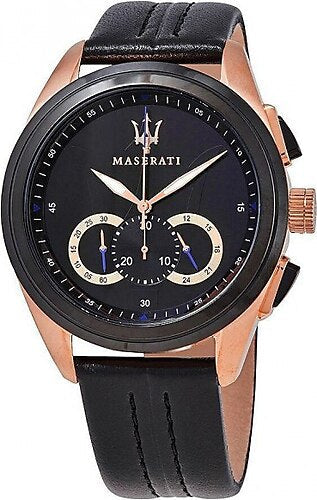  Shop Authentic Maserati Traguardo 45mm Black Dial Watch Black Strap For Men - R8871612025 - Luxxuri