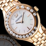  Shop Authentic Swarovski Lovely Crystals Mother of Pearl Dial Rose Gold Steel Strap Watch for Women - 5261496 - Luxxuri