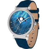  Shop Authentic Swarovski Passage Moon Phase Blue Dial Blue Leather Strap Watch for Women - 5613320 - Luxxuri