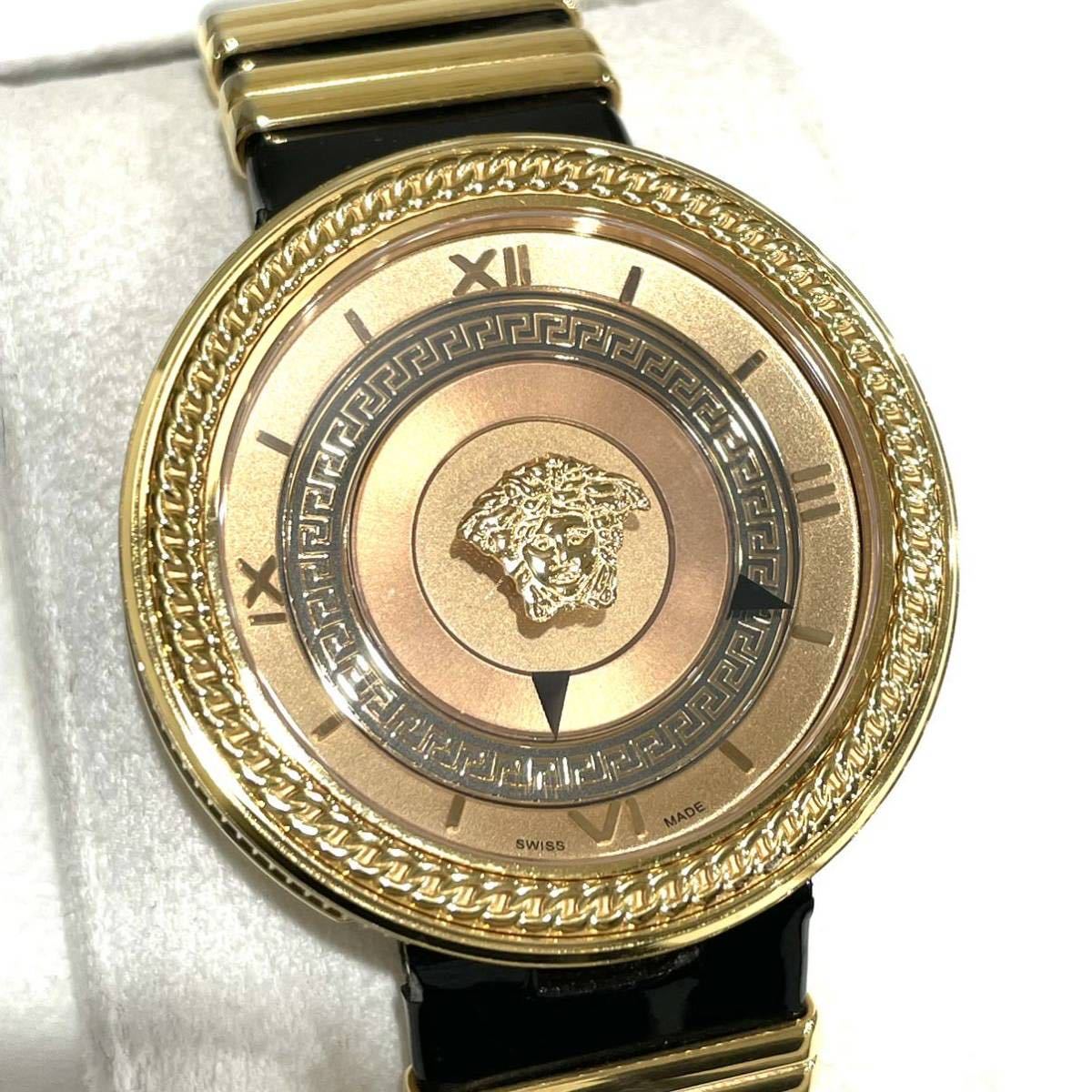  Shop Authentic Versace V Metal Icon Gold Dial Black & Gold Strap Watch for Women - VLC030014 - Luxxuri