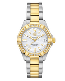  Shop Authentic Tag Heuer Aquaracer Diamonds Mother of Pearl Dial Two Tone Steel Strap Watch for Women - WBD1321.BB0320 - Luxxuri