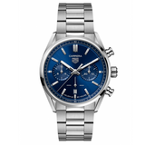 Shop Authentic Tag Heuer Carrera Chronograph Blue Dial Silver Steel Strap Watch for Men - CBN2011.BA0642 - Luxxuri