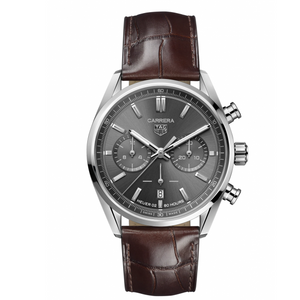  Shop Authentic Tag Heuer Carrera Chronograph Grey Dial Brown Leather Strap Watch for Men - CBN2012.FC6483 - Luxxuri