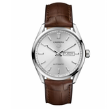  Shop Authentic Tag Heuer Carrera Day Date Silver Dial Brown Leather Strap Watch for Men - WBN2011.FC6484 - Luxxuri