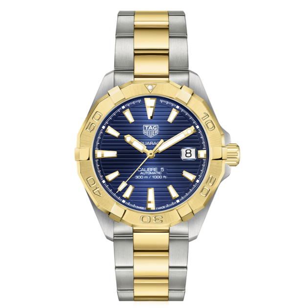  Shop Authentic Tag Heuer Aquaracer Calibre 5 Blue Dial Two Tone Steel Strap Watch for Women - WBD2120.BB0930 - Luxxuri