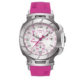  Shop Authentic Tissot T Race Chronograph White Dial Pink Rubber Strap Watch for Women - T048.217.17.017.01 - Luxxuri