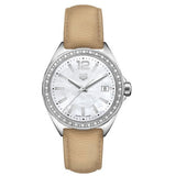 Shop Authentic Tag Heuer Formula 1 Quartz Diamonds Mother of Pearl Dial Beige Leather Strap Watch for Women - WBJ131A.FC8254 - Luxxuri