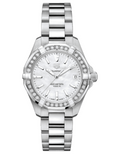  Shop Authentic Tag Heuer Aquaracer Diamonds Mother of Pearl Dial Silver Steel Strap Watch for Women - WBD1313.BA0740 - Luxxuri