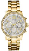  Shop Authentic Guess Multi-function Diamonds White Dial Gold Steel Strap Watch for Women - W0559L2 - Luxxuri