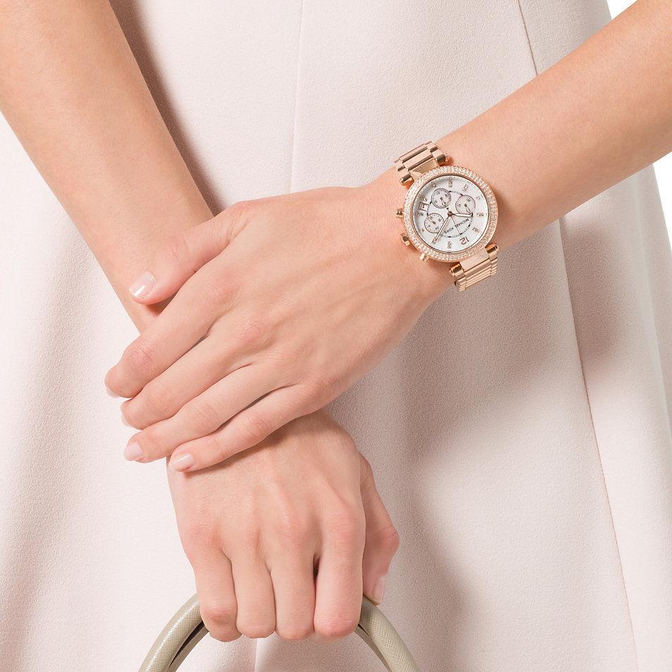  Shop Authentic Michael Kors Parker White Dial with Diamonds Rose Gold Steel Strap Watch for Women - MK5491 - Luxxuri