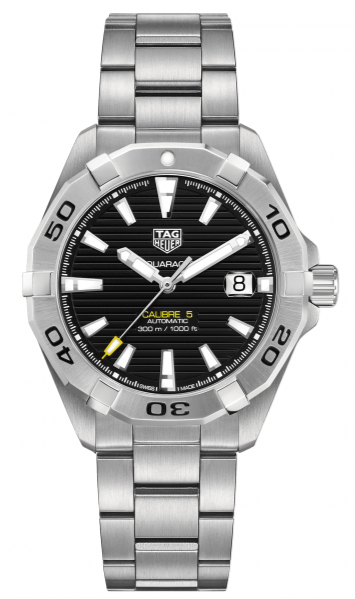  Shop Authentic Tag Heuer Aquaracer Automatic Caliber 5 Black Dial Silver Steel Strap Watch for Men - WBD2110.BA0928 - Luxxuri
