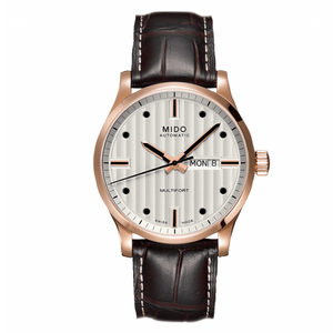  Shop Authentic Mido Multifort Automatic Silver Dial Brown Leather Strap Watch For Men - M005.430.36.031.80 - Luxxuri
