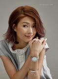  Shop Authentic Calvin Klein Chic Silver Dial White Leather Strap Watch for Women - K7N23UP8 - Luxxuri