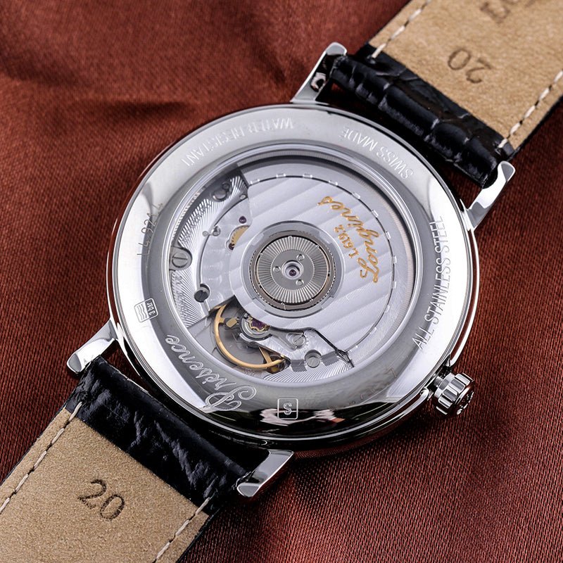  Shop Authentic Longines Presence 38.5mm Automatic Black Dial Black Leather Strap Watch for Men - L4.921.4.52.2 - Luxxuri