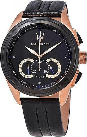  Shop Authentic Maserati Traguardo 45mm Black Dial Watch Black Strap For Men - R8871612025 - Luxxuri