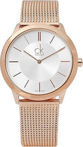  Shop Authentic Calvin Klein Minimal White Dial Rose Gold Mesh Bracelet Watch for Women - K3M22626 - Luxxuri