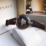  Shop Authentic Versace Palazzo Empire Black Dial Black Leather Strap Watch for Women - VCO050017 - Luxxuri