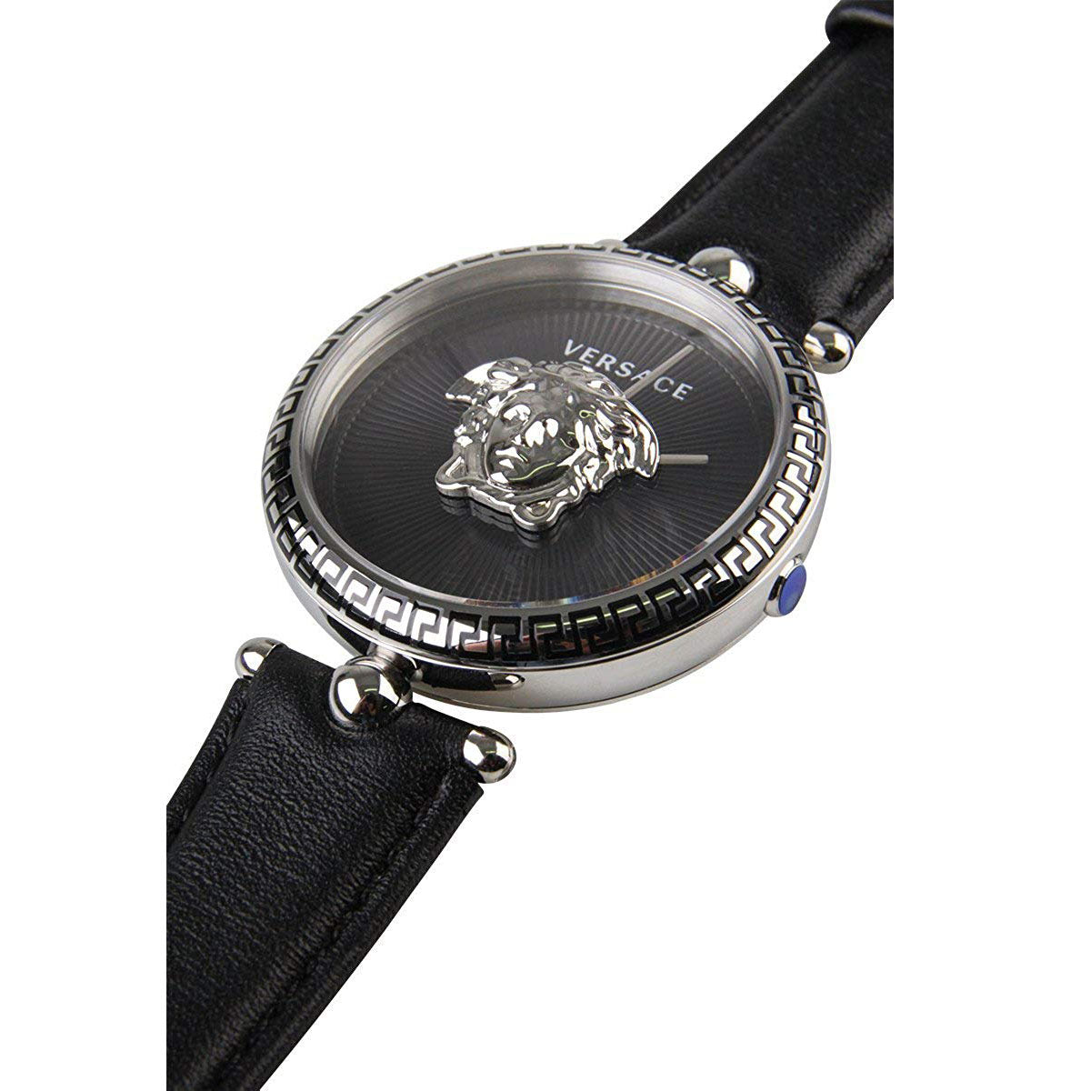  Shop Authentic Versace Palazzo Empire Black Dial Black Leather Strap Watch for Women - VCO060017 - Luxxuri