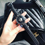  Shop Authentic Versace Palazzo Empire Black Dial Black Leather Strap Watch for Women - VCO060017 - Luxxuri