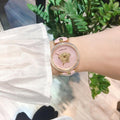  Shop Authentic Versace Palazzo Empire Pink Dial Pink Leather Strap Watch for Women - VCO030017 - Luxxuri