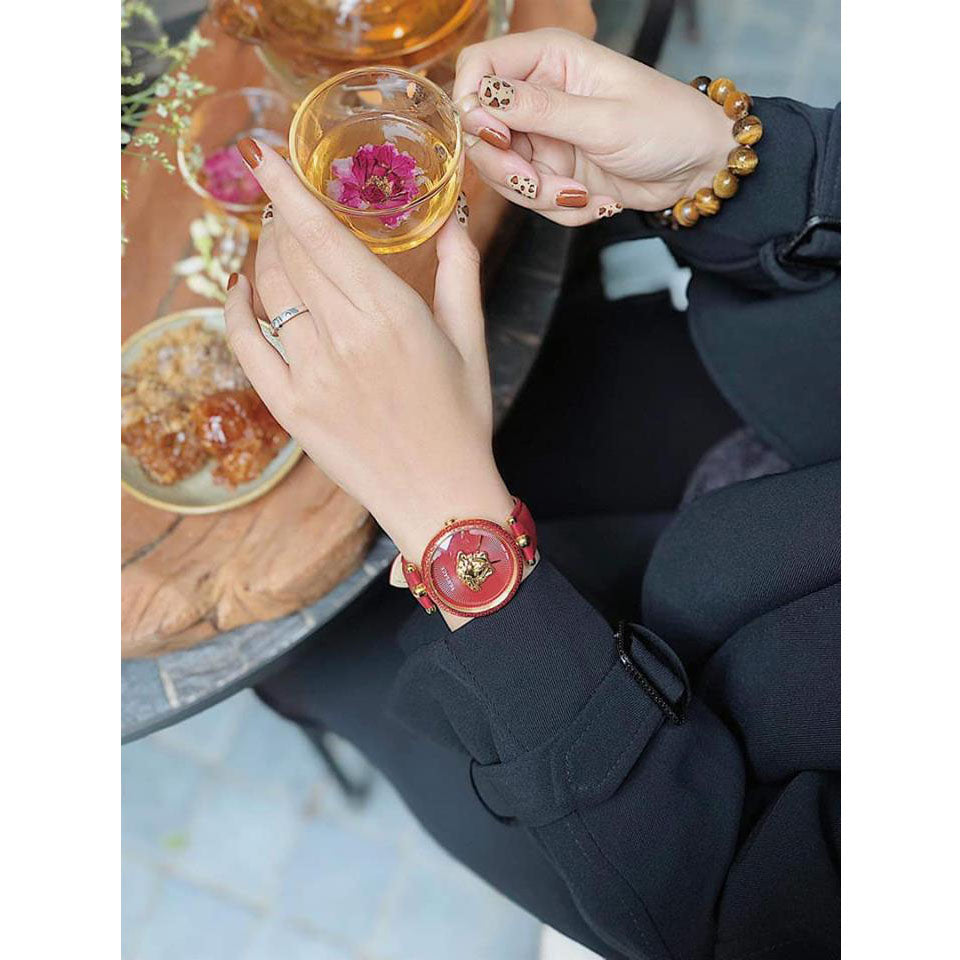  Shop Authentic Versace Palazzo Empire Red Dial Red Leather Strap Watch for Women - VCO120017 - Luxxuri