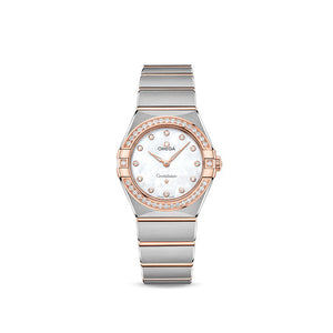  Shop Authentic Omega Constellation Quartz Diamonds Mother of Pearl Dial Two Tone Steel Strap Watch for Women - 131.25.25.60.55.001 - Luxxuri