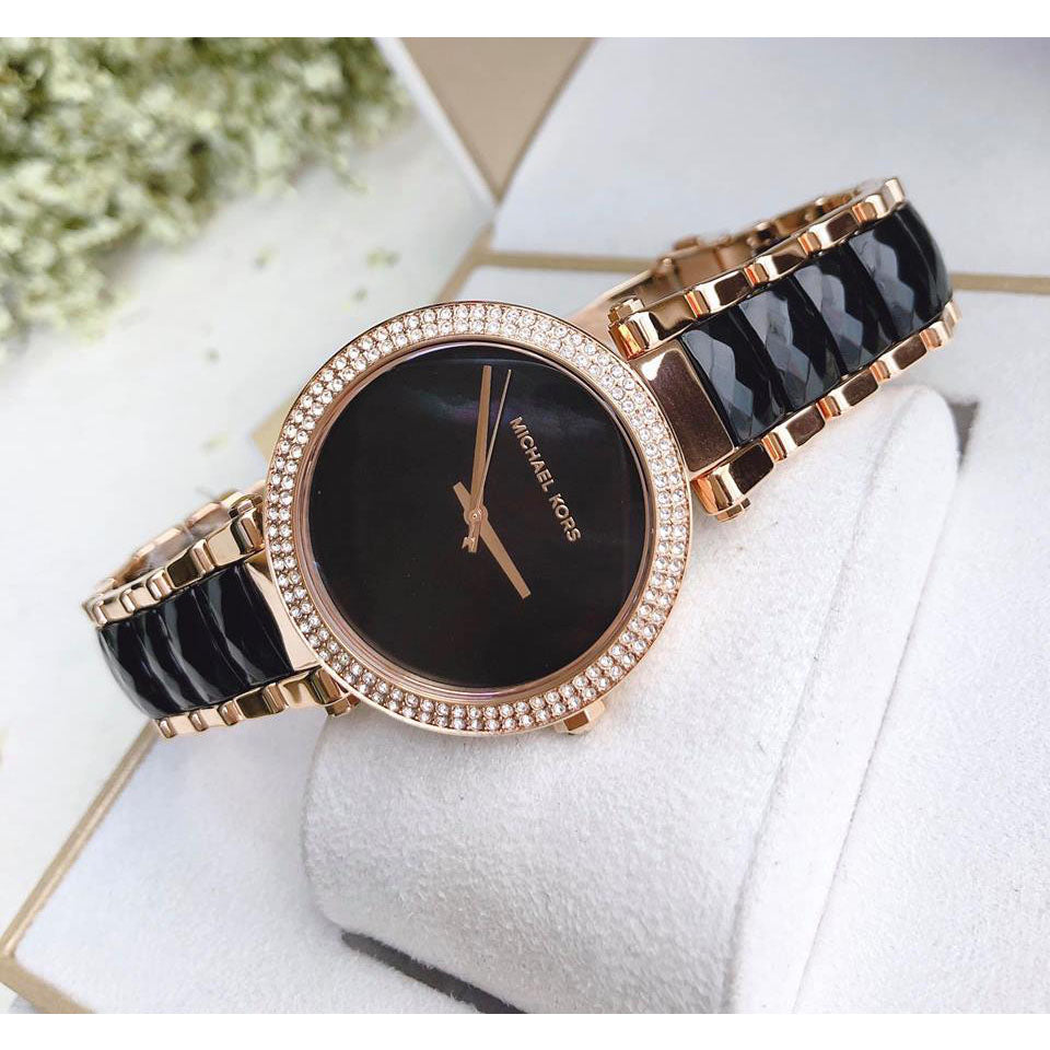  Shop Authentic Michael Kors Parker Mother of Pearl Black Dial Two Tone Steel Strap Watch for Women - MK6414 - Luxxuri