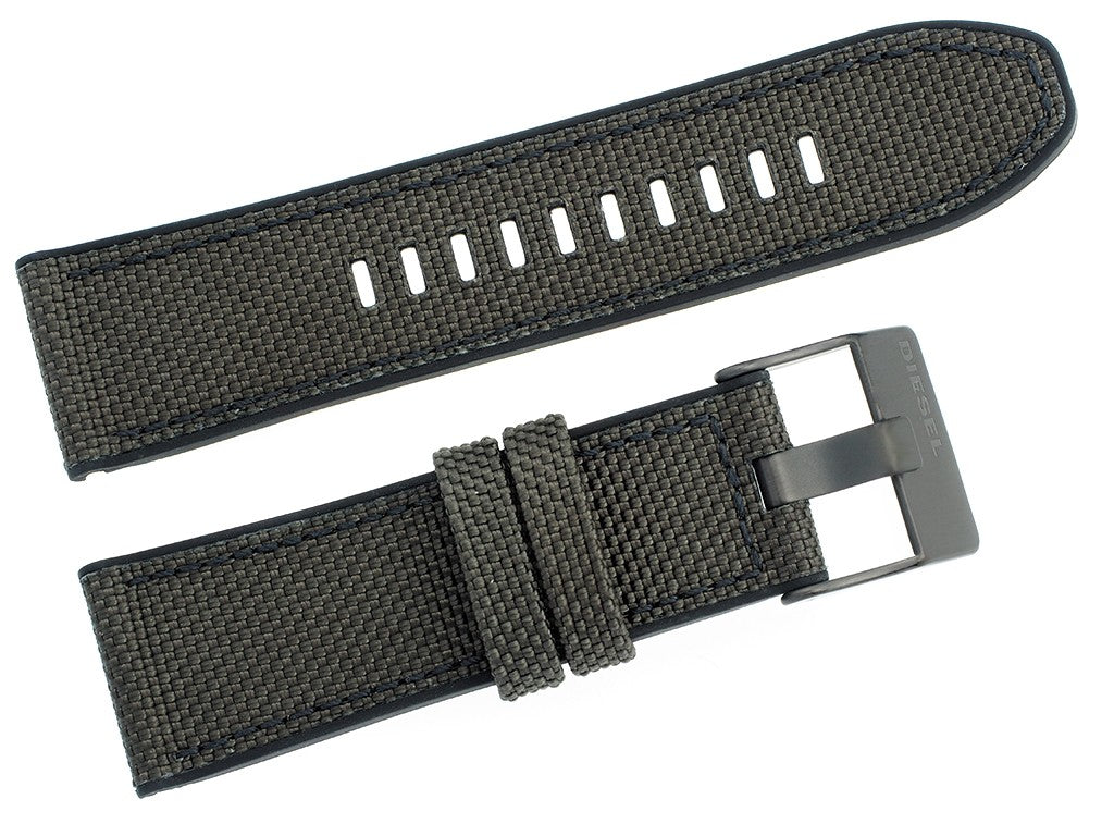 Diesel Mega Chief Chronograph Black Dial Black Leather Strap Watch For Men - DZ4500