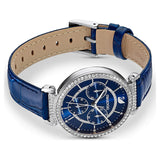  Shop Authentic Swarovski Passage Chrono Crystal Blue Dial Blue Leather Strap Watch for Women - 5580342 - Luxxuri