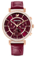  Shop Authentic Swarovski Passage Chrono Red Dial Red Leather Strap Watch for Women - 5580345 - Luxxuri