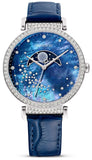  Shop Authentic Swarovski Passage Moon Phase Blue Dial Blue Leather Strap Watch for Women - 5613320 - Luxxuri