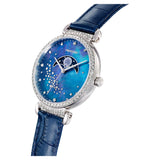  Shop Authentic Swarovski Passage Moon Phase Blue Dial Blue Leather Strap Watch for Women - 5613320 - Luxxuri