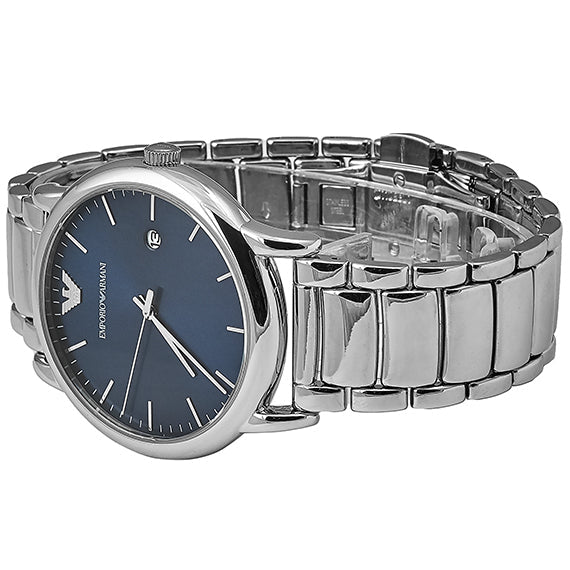  Shop Authentic Emporio Armani Luigi Blue Dial Silver Steel Strap Watch For Men - AR11089 - Luxxuri