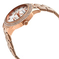  Shop Authentic Guess Bedazzle Diamonds Silver Dial Rose Gold Steel Strap Watch For Women - W1097L3 - Luxxuri