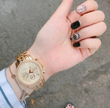  Shop Authentic Michael Kors Runway Chronograph Gold Dial Gold Steel Strap Watch For Women - MK5698 - Luxxuri