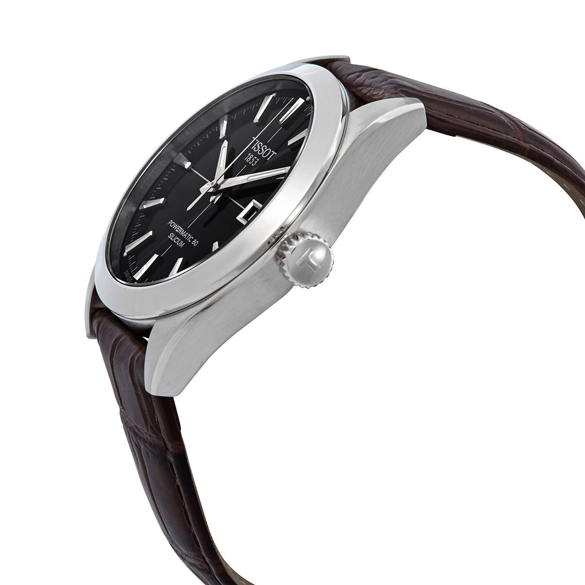  Shop Authentic Tissot Gentleman Powermatic 80 Silicium Black Dial Brown Leather Strap Watch For Men - T127.407.16.051.01 - Luxxuri