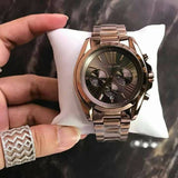  Shop Authentic Michael Kors Bradshaw Chronograph Brown Dial Brown Steel Strap Watch For Women - MK6247 - Luxxuri